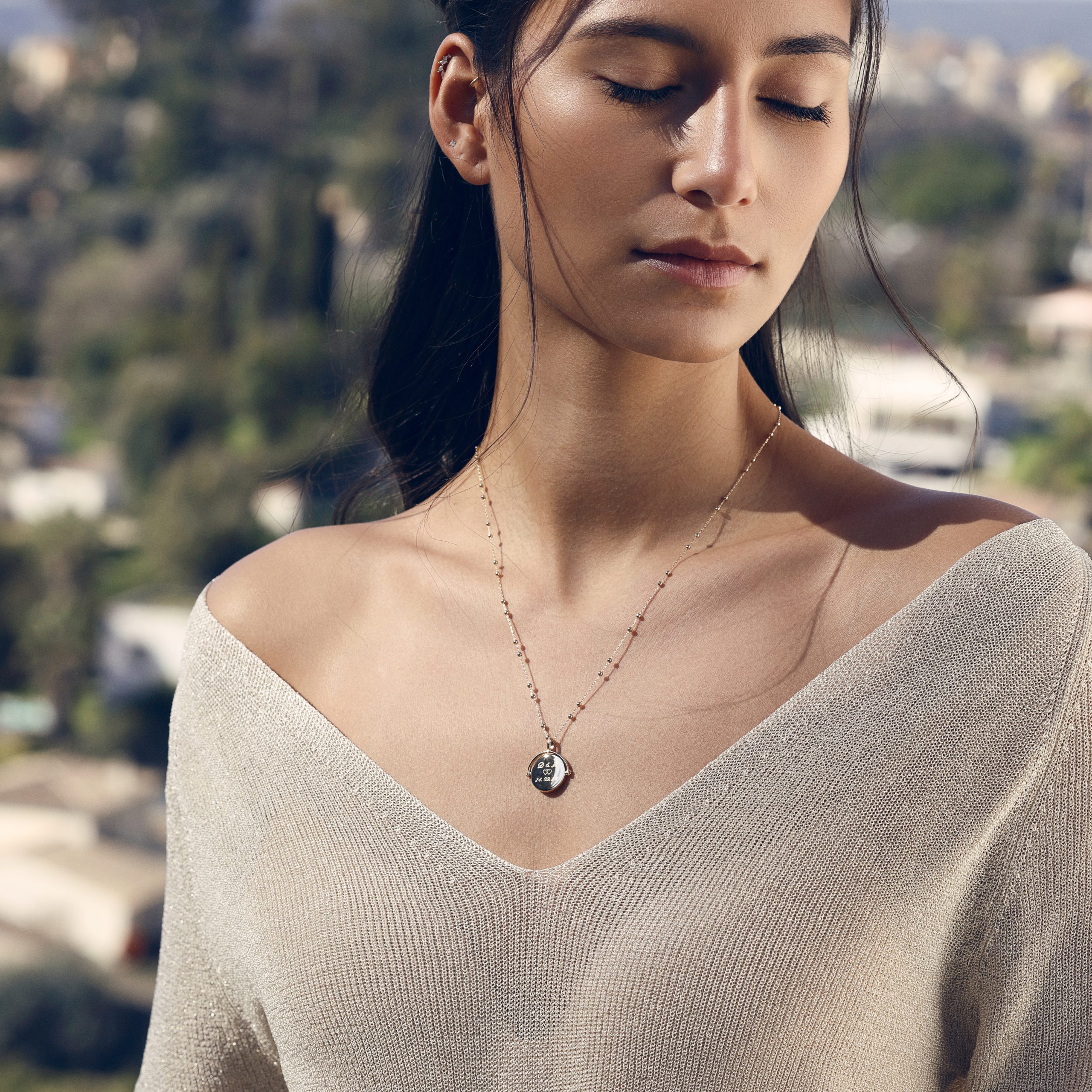 Collier Joy en laiton doré 3 microns et nacre - Collection personnalisable