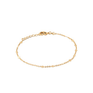 Bracelet “Laora” en plaqué or avec petits détails ronds sur la chaîne, collection Chloé Rose Genève
