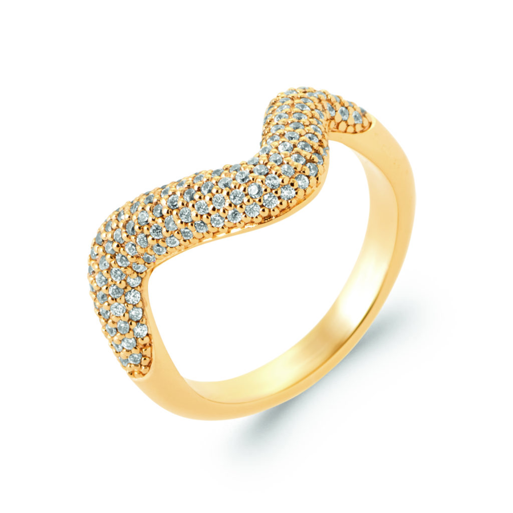 Bague dorée DUNE ZIRCONS