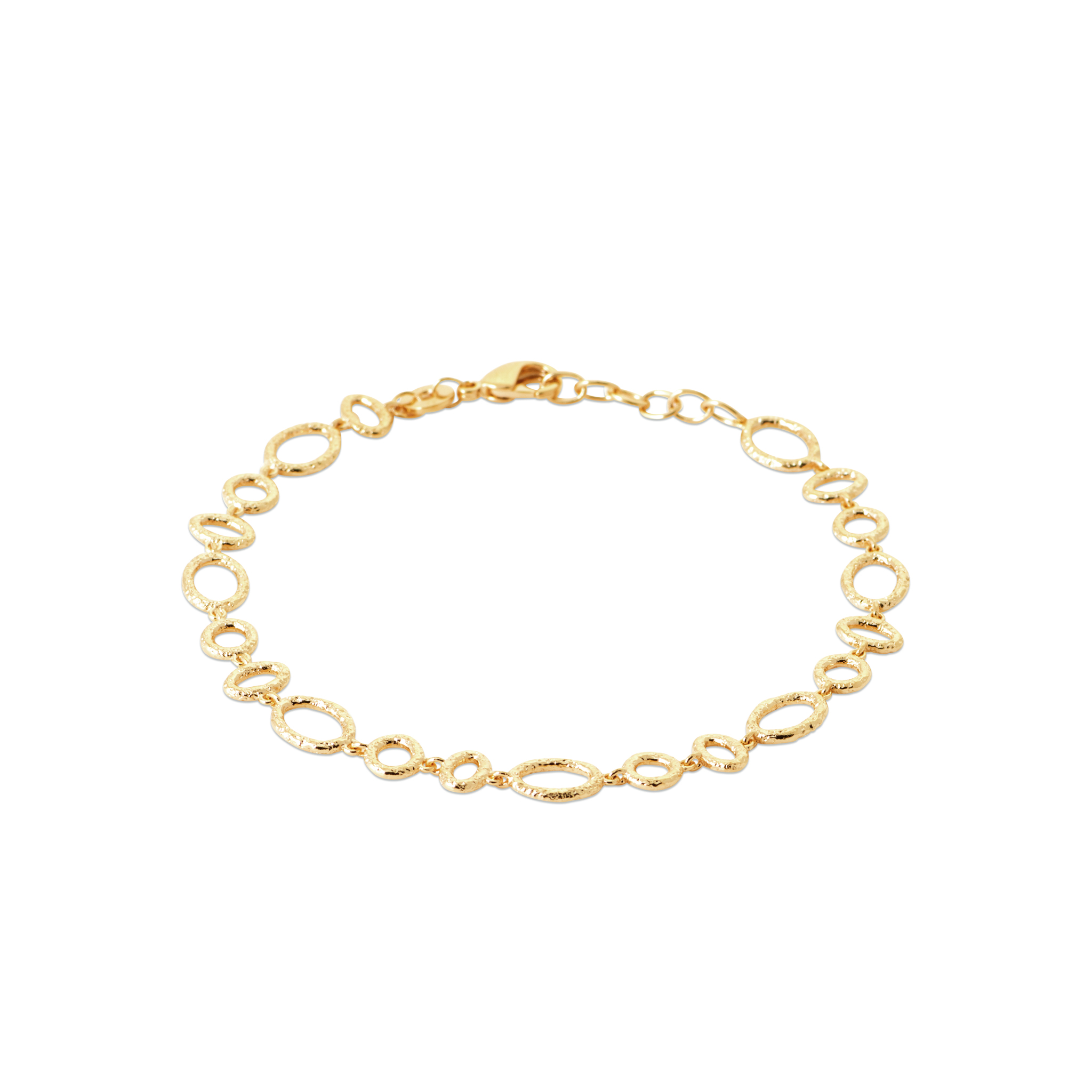 Bracelet “Brook” en plaqué or avec maillons texturés, collection Chloé Rose Genève