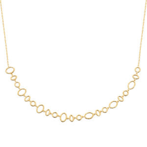 Collier“Brook” en plaqué or avec maillons texturés, collection Chloé Rose Genève
