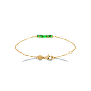 Bracelet MASHA en plaqué or, orné de pierres vertes étincelantes, bijou délicat et raffiné