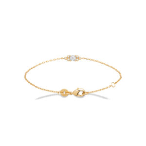 • Bracelet MAYAAN en plaqué or, décoré d’une pierre centrale entourée de zircons brillants