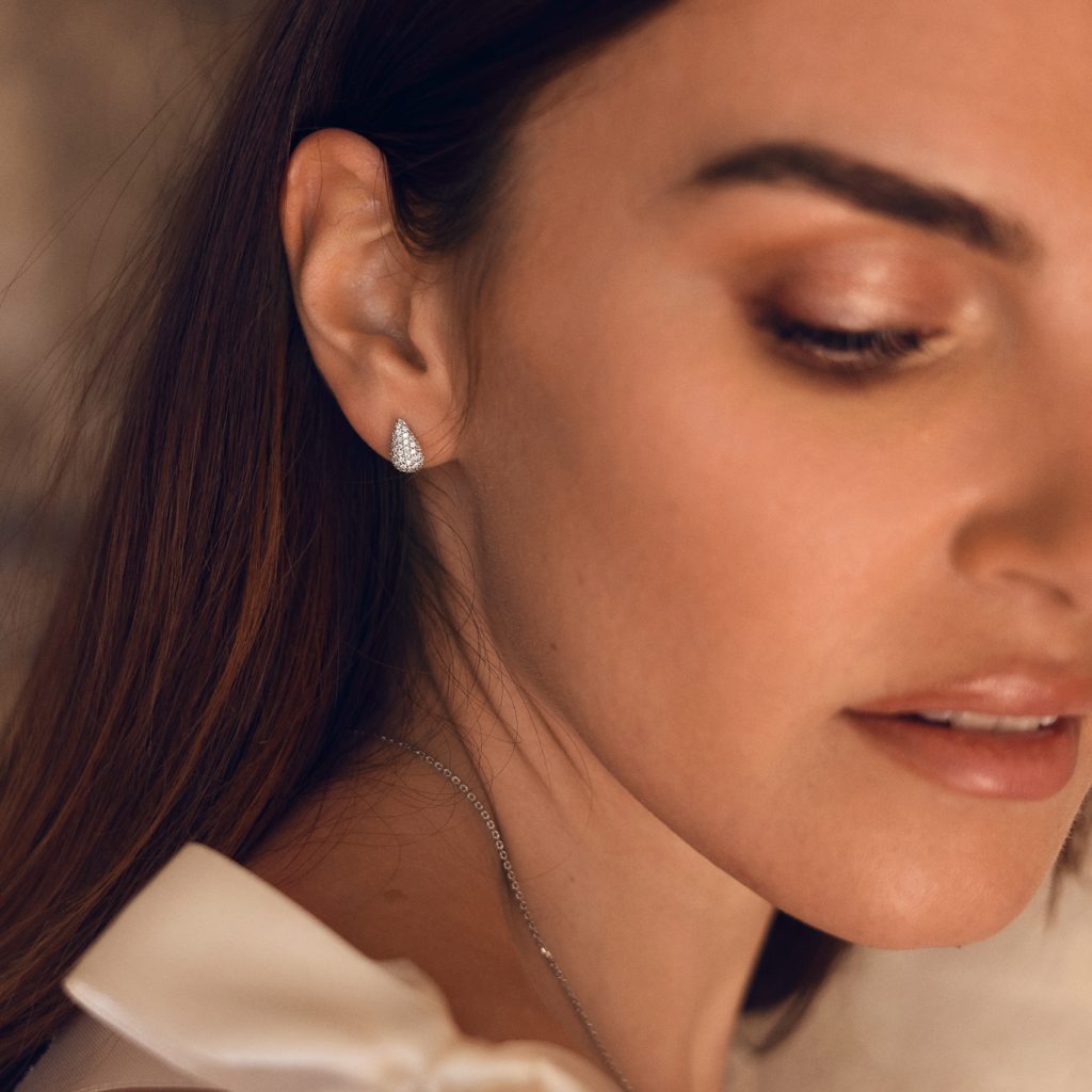Boucles argentées MINI YOKO ZIRCONS