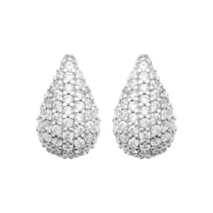 Boucles d'oreilles argentées MINI YOKO ZIRCONS en argent 925 et zircons - Collection Cérémonie