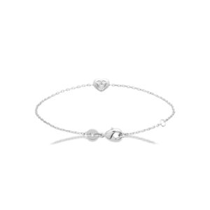 Bracelet argenté AMANDINE en argent 925 coeur zircon - Collection Cérémonie