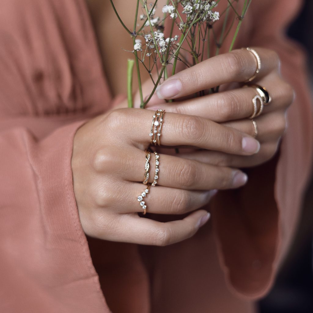 Bague dorée ALFIE