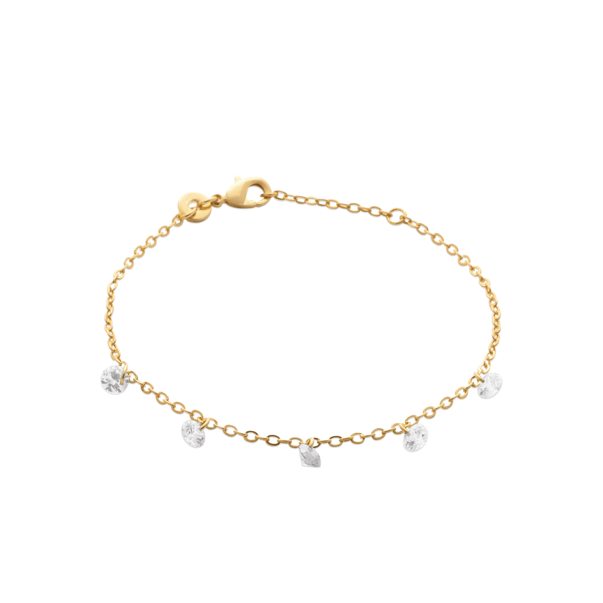 Bracelet doré LISE en laiton doré 3 microns et zircons - Collection Cérémonie