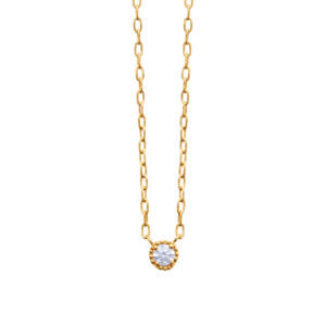 Collier doré VITA en laiton doré 3 microns et zircon - Collection Cérémonie
